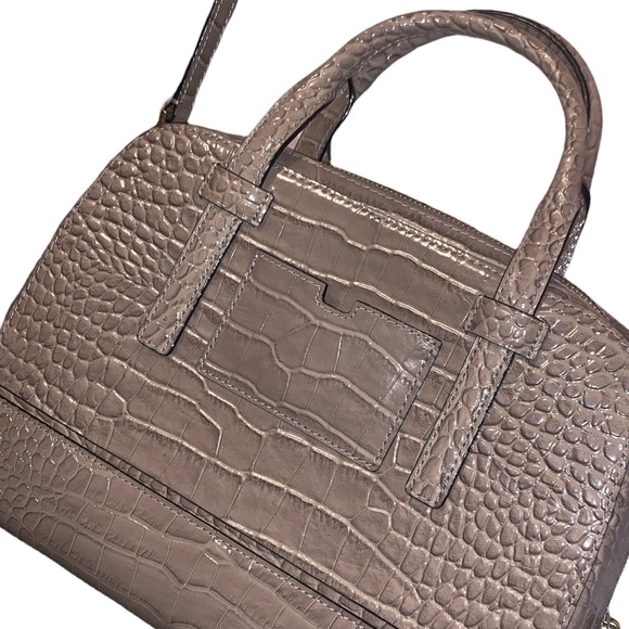 KATE SPADE Crossbody Riverside Street Exotic Small Porcini Leather Satchel NWOT - Picture 5 of 13